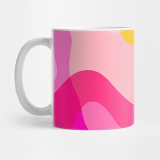 Abstract Yellow Pink Colorful Organic Shapes Mug